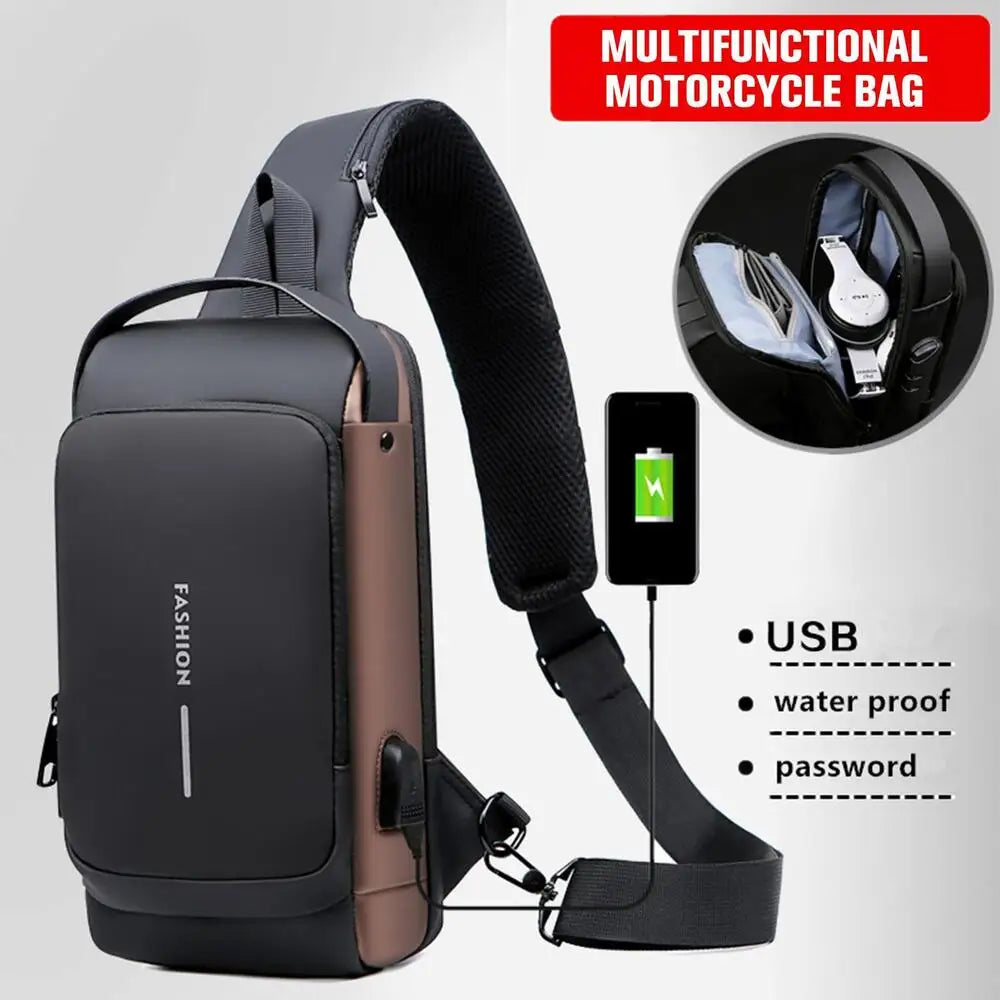 Multifunction Anti-Theft USB Charging Crossbody Shoulder Bag